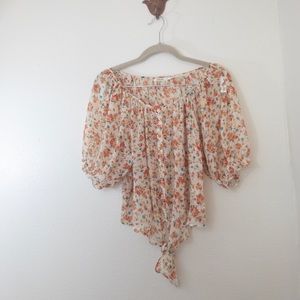 Sheer floral Crop top